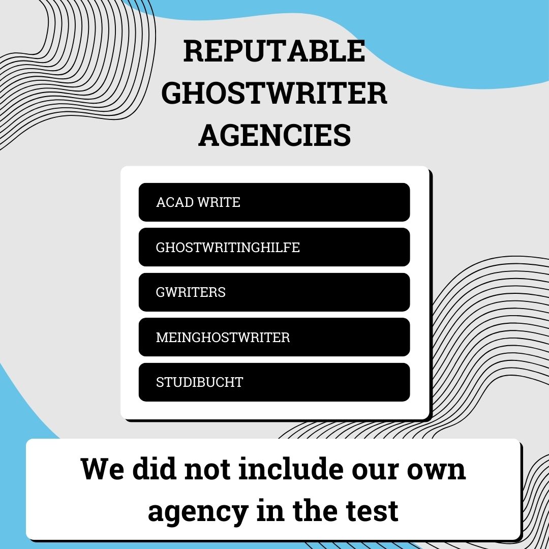 Overview of reputable ghostwriter agencies